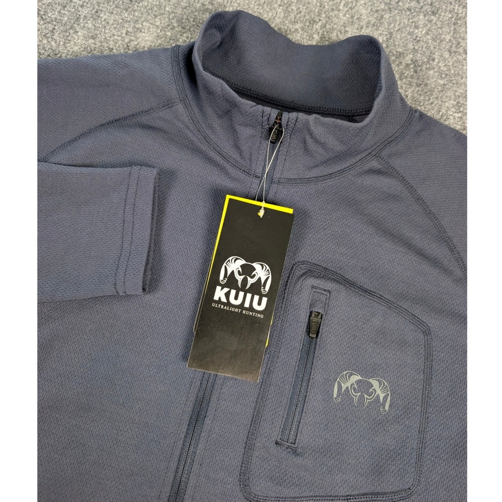 KUIU PRO Merino 200 Zip-T Men M Navy Nuyarn Wool Hunting Base Layer Top NWT